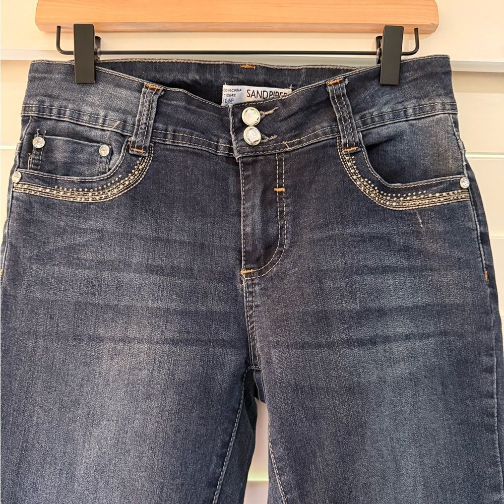 Classic Dark Wash Embellished Jeans - Picture 5 of 9